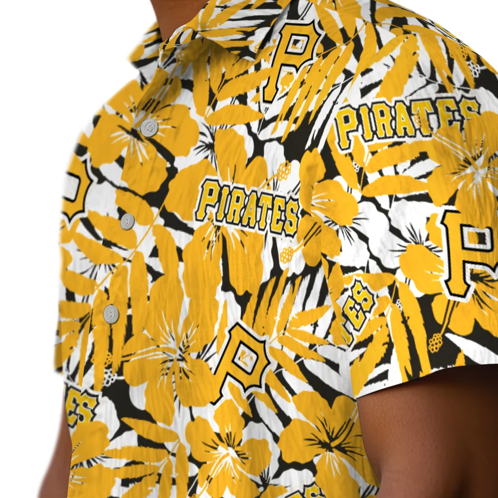 Pittsburgh Pirates Hawaiian Shirt - Hibiscus Overlay pittsburgh pirates hibiscus overlay hawaiian shirts trendy