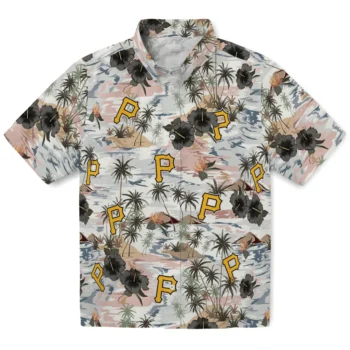 pittsburgh pirates hibiscus seaside white hawaiian shirts best selling