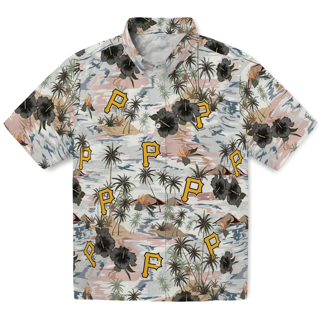 Pittsburgh Pirates Hawaiian Shirt - Hibiscus Seaside pittsburgh pirates hibiscus seaside white hawaiian shirts best selling