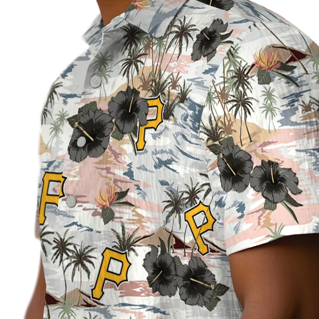 Pittsburgh Pirates Hawaiian Shirt - Hibiscus Seaside pittsburgh pirates hibiscus seaside white hawaiian shirts trendy