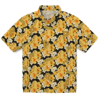 pittsburgh pirates hibiscus tropics black yellow hawaiian shirts best selling