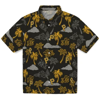 pittsburgh pirates palm and clouds black hawaiian shirts best selling