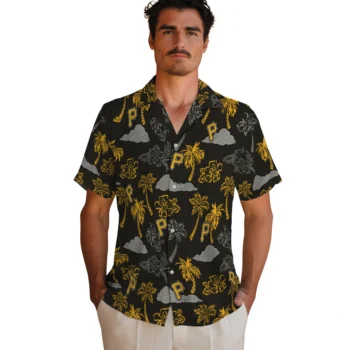 pittsburgh pirates palm and clouds black hawaiian shirts fashion forward