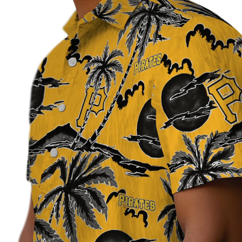 Pittsburgh Pirates Hawaiian Shirt - Palm Sunset pittsburgh pirates palm sunset hawaiian shirts trendy