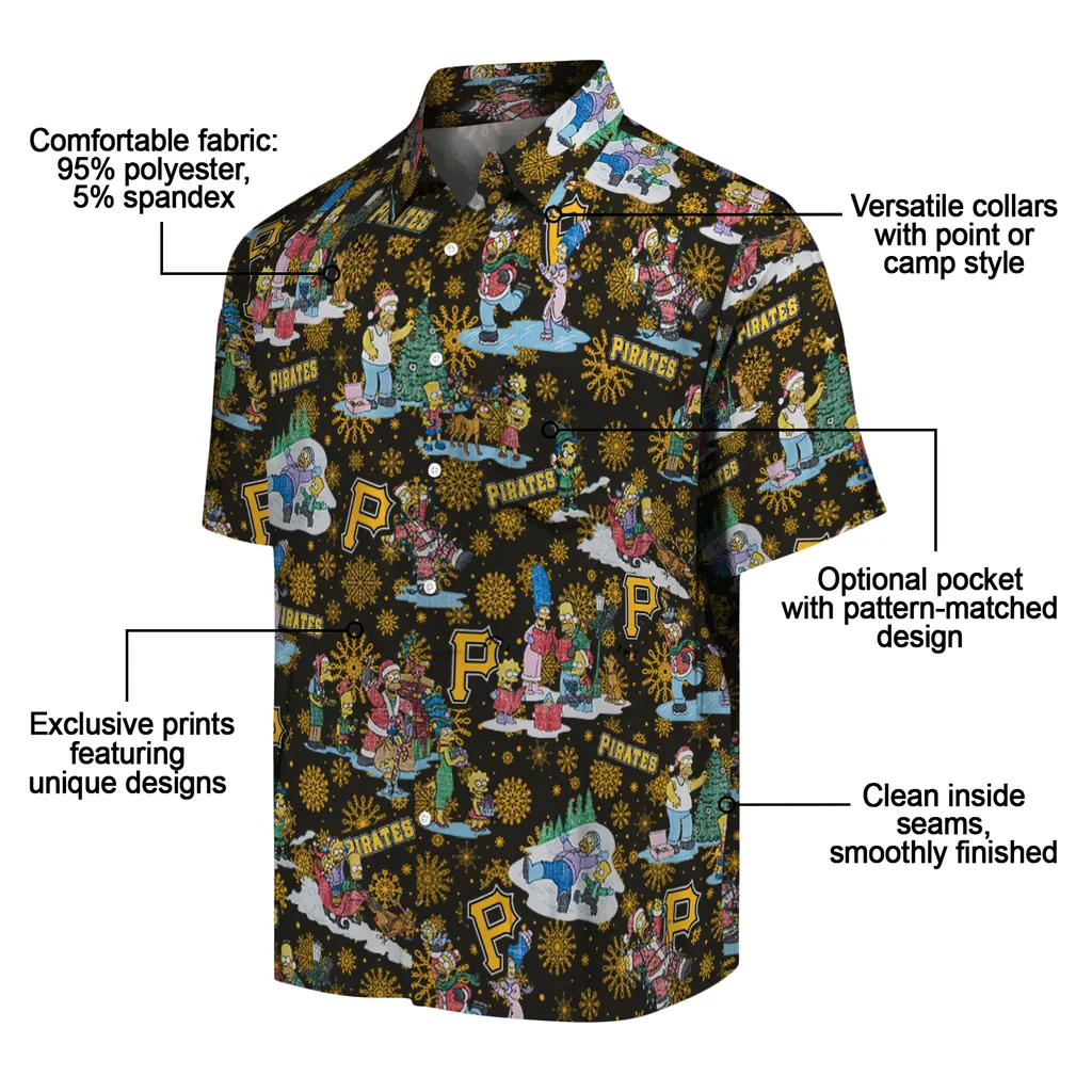 Pittsburgh Pirates Hawaiian Shirt - Simpsons Christmas pittsburgh pirates simpsons christmas black hawaiian shirts new arrival