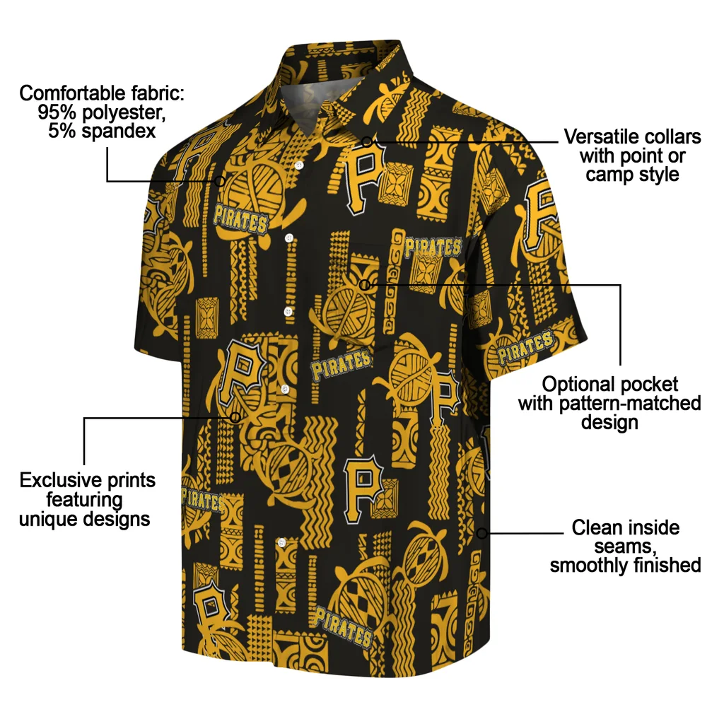 Pittsburgh Pirates Hawaiian Shirt - Turtle Lines pittsburgh pirates turtle lines black hawaiian shirts new arrival