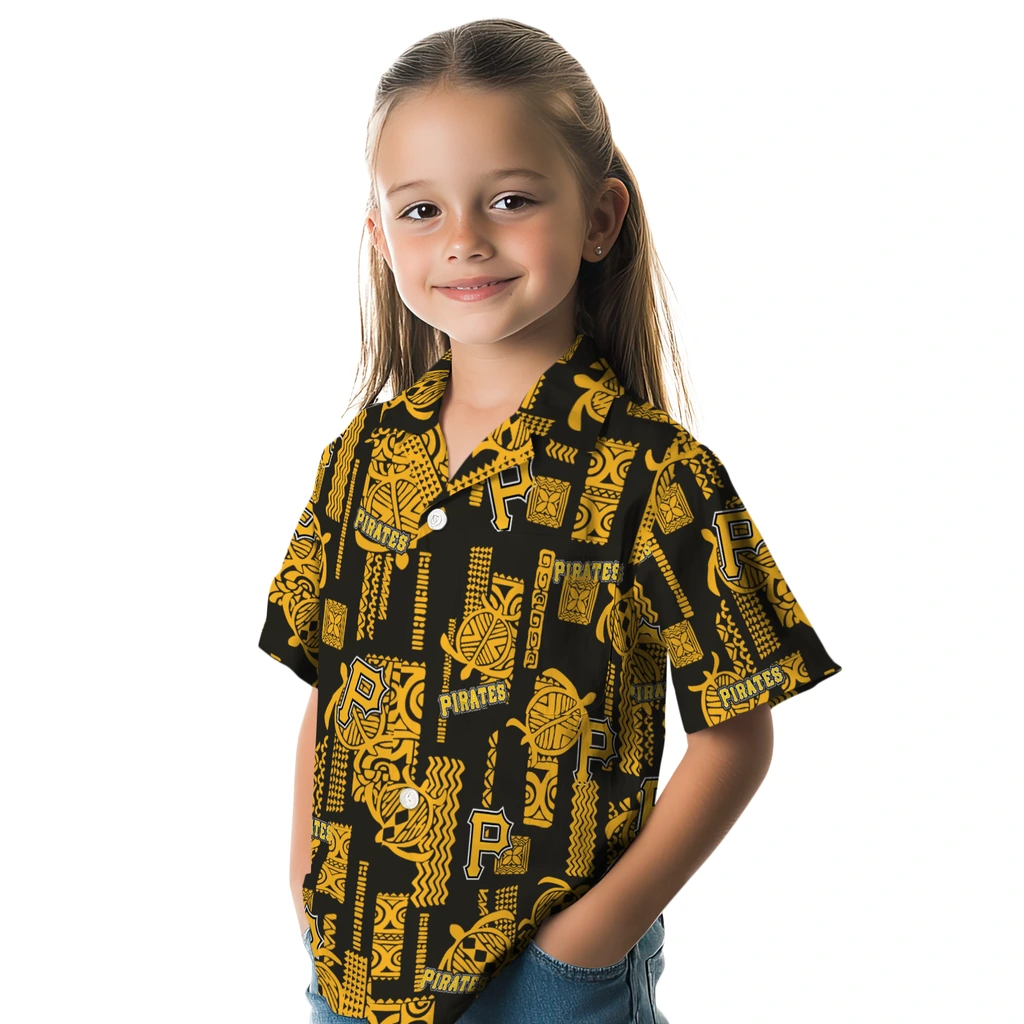 Pittsburgh Pirates Hawaiian Shirt - Turtle Lines pittsburgh pirates turtle lines black hawaiian shirts premium grade