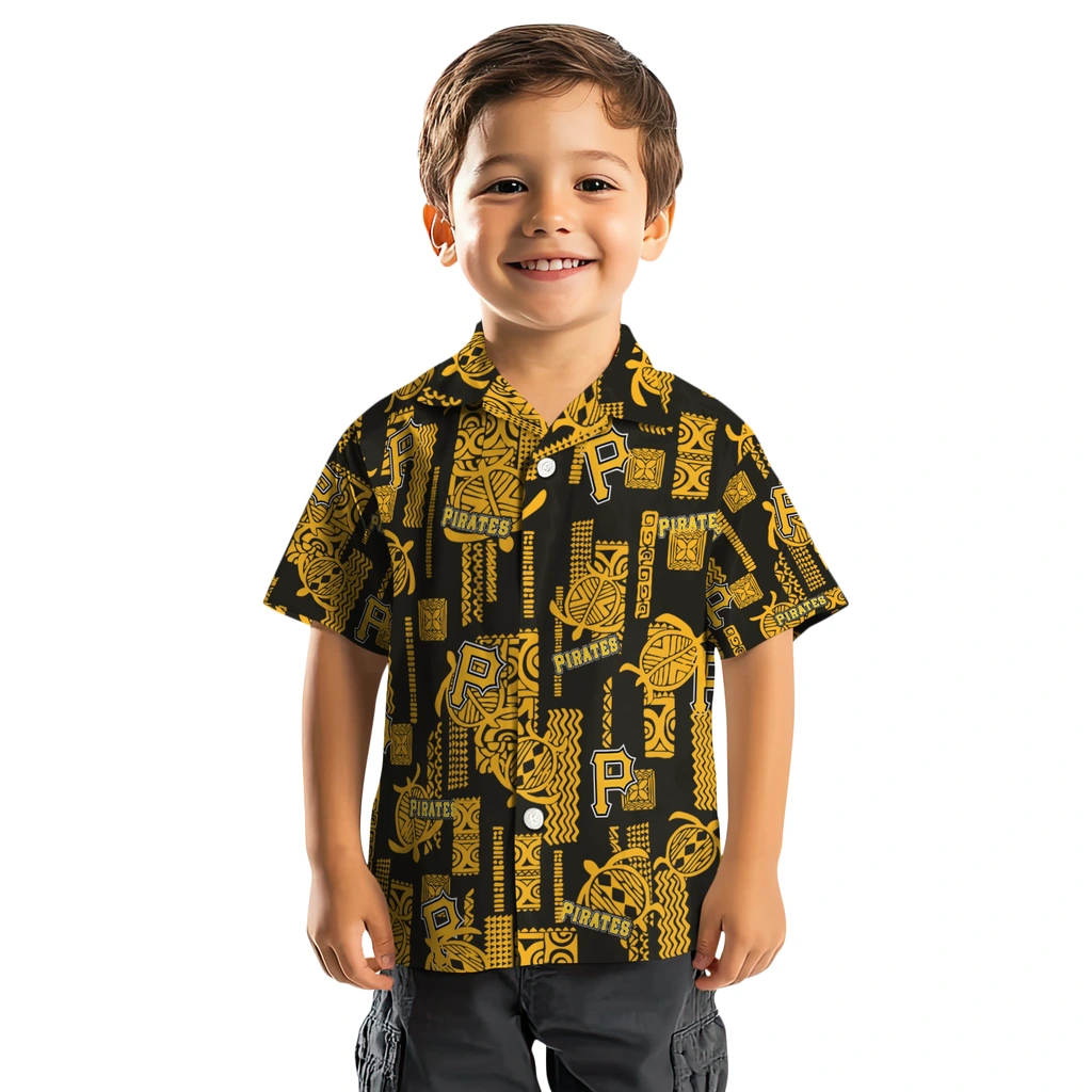 Pittsburgh Pirates Hawaiian Shirt - Turtle Lines pittsburgh pirates turtle lines black hawaiian shirts top rated