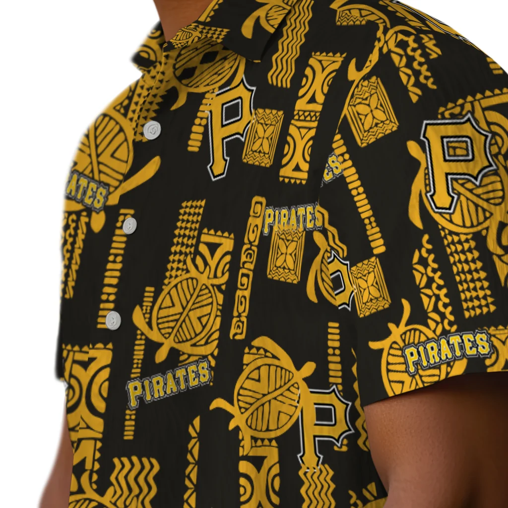 Pittsburgh Pirates Hawaiian Shirt - Turtle Lines pittsburgh pirates turtle lines black hawaiian shirts trendy