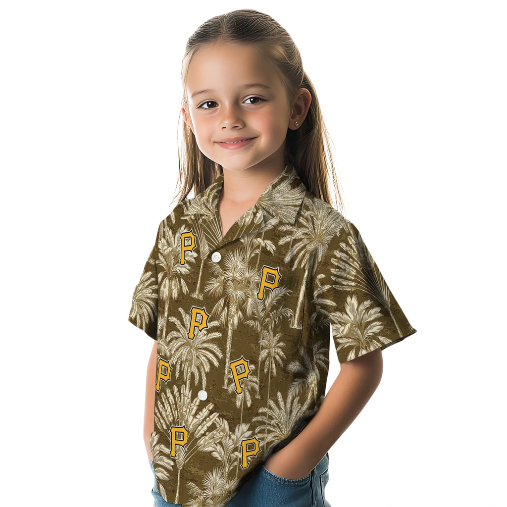 Pittsburgh Pirates Hawaiian Shirt - Vintage Palm Tree pittsburgh pirates palm shadows black hawaiian shirts premium grade