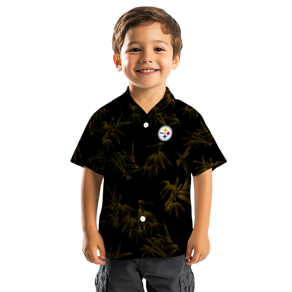 Pittsburgh Steelers Hawaiian Shirt - Bamboo Branches pittsburgh steelers bamboo branches gold black hawaiian shirts top rated