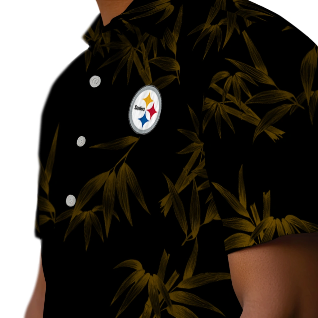 Pittsburgh Steelers Hawaiian Shirt - Bamboo Branches pittsburgh steelers bamboo branches gold black hawaiian shirts trendy