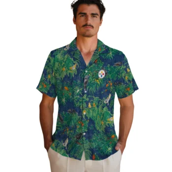 pittsburgh steelers bird canopy green hawaiian shirts fashion forward