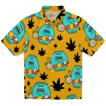 pittsburgh steelers bong smile gold hawaiian shirts best selling