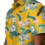 Pittsburgh Steelers Hawaiian Shirt – Flamingo and Hibiscus