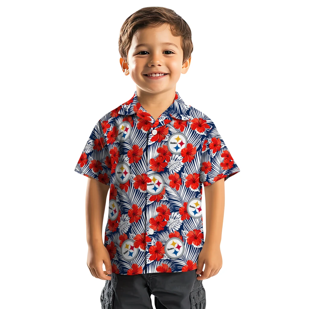 Pittsburgh Steelers Hawaiian Shirt - Hibiscus Fiesta pittsburgh steelers hibiscus fiesta red royal blue hawaiian shirts top rated