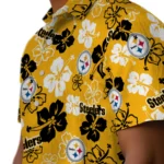 Pittsburgh Steelers Hawaiian Shirt – Hibiscus Flower Design