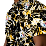 Pittsburgh Steelers Hawaiian Shirt – Hibiscus Overlay