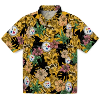 pittsburgh steelers tiki jungle gold hawaiian shirts best selling