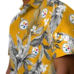 Pittsburgh Steelers Hawaiian Shirt – Palm Leaves