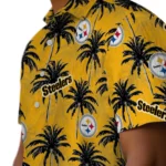 Pittsburgh Steelers Hawaiian Shirt – Palm Tree Motif