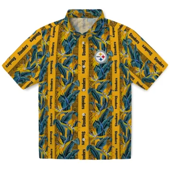 pittsburgh steelers paradise vines gold hawaiian shirts best selling