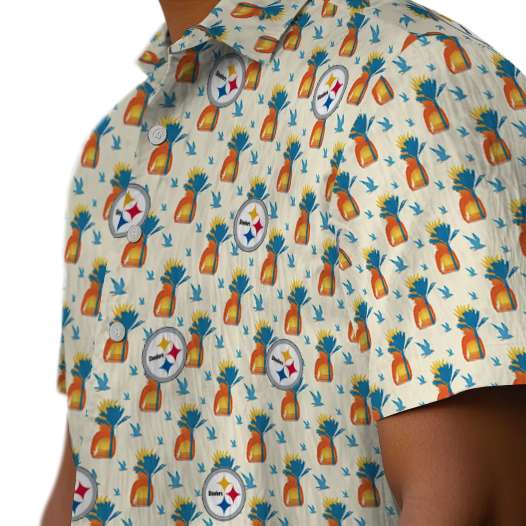 Pittsburgh Steelers Hawaiian Shirt - Pineapple Delight pittsburgh steelers pineapple delight beige hawaiian shirts trendy