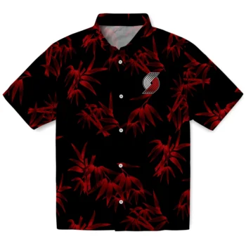 portland trail blazers bamboo branches red black hawaiian shirts best selling