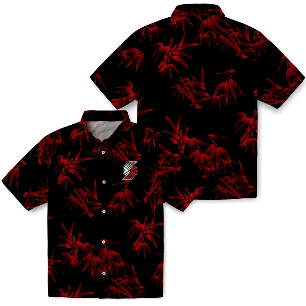 Portland Trail Blazers Hawaiian Shirt - Bamboo Branches portland trail blazers bamboo branches red black hawaiian shirts high quality