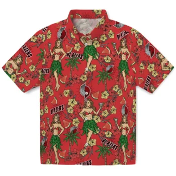 portland trail blazers hawaiian girls design red hawaiian shirts best selling