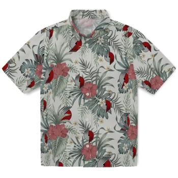 portland trail blazers hibiscus designs beige hawaiian shirts best selling