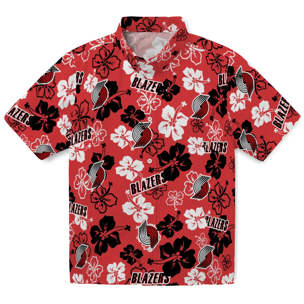 Portland Trail Blazers Hawaiian Shirt - Hibiscus Flower Design portland trail blazers hibiscus bloom red hawaiian shirts best selling