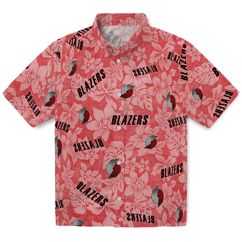 Portland Trail Blazers Hawaiian Shirt - Hibiscus Oasis portland trail blazers hibiscus oasis red hawaiian shirts best selling