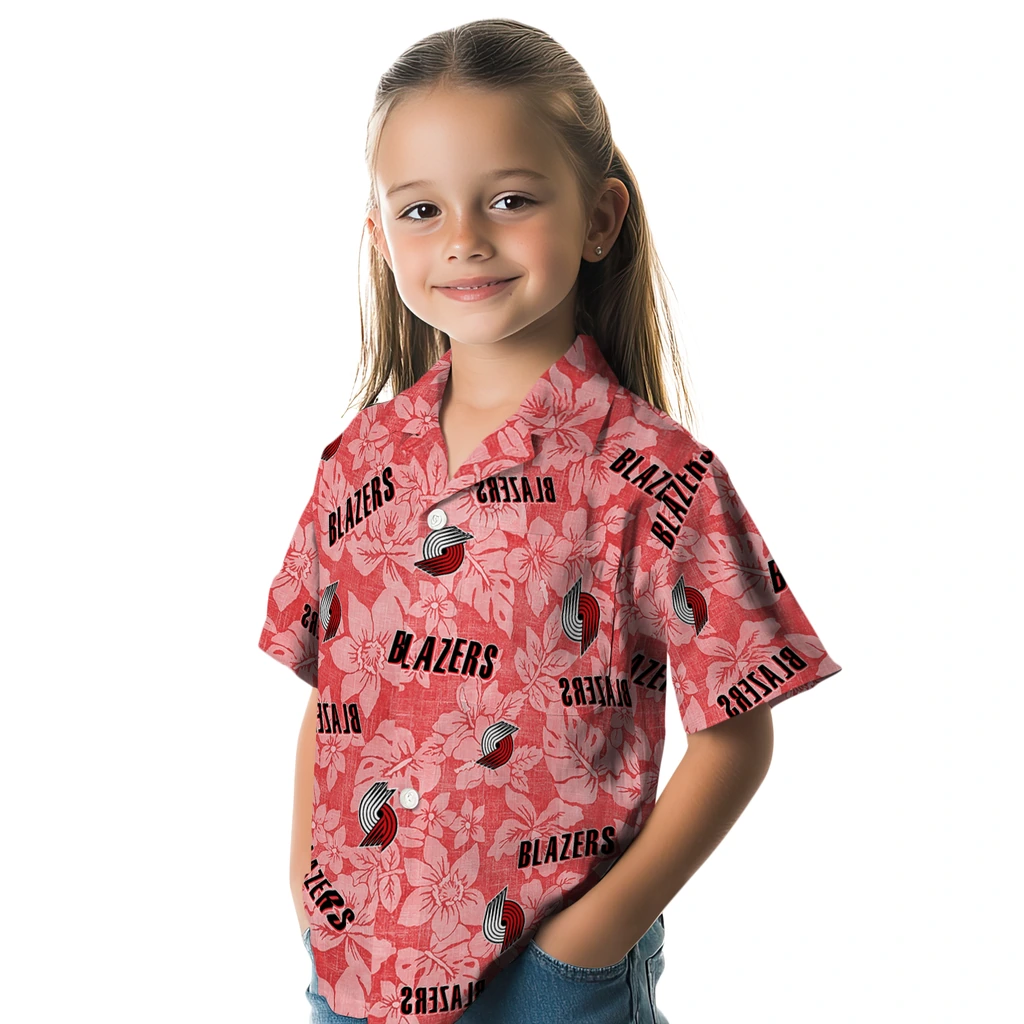 Portland Trail Blazers Hawaiian Shirt - Hibiscus Oasis portland trail blazers hibiscus oasis red hawaiian shirts premium grade