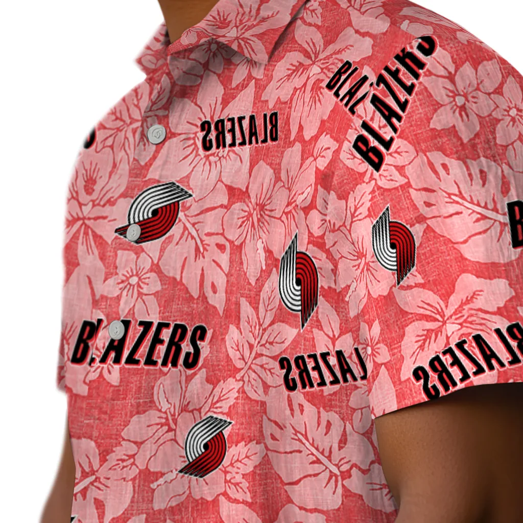 Portland Trail Blazers Hawaiian Shirt - Hibiscus Oasis portland trail blazers hibiscus oasis red hawaiian shirts trendy