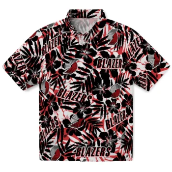 portland trail blazers hibiscus overlay hawaiian shirts best selling