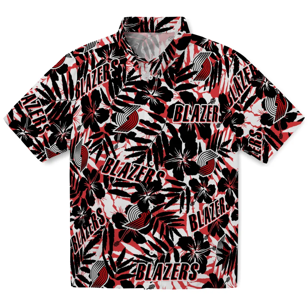 Portland Trail Blazers Hawaiian Shirt - Hibiscus Overlay portland trail blazers hibiscus overlay hawaiian shirts best selling