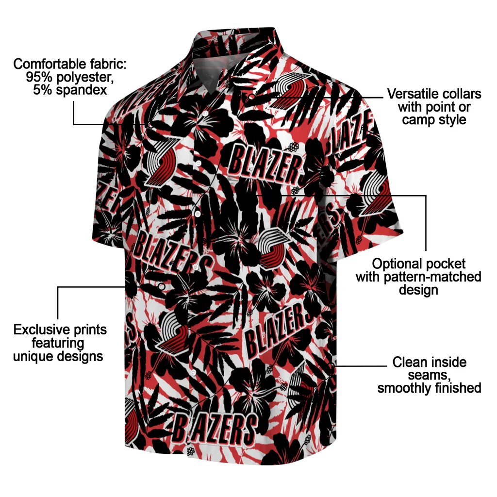 Portland Trail Blazers Hawaiian Shirt - Hibiscus Overlay portland trail blazers hibiscus overlay hawaiian shirts new arrival