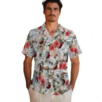 portland trail blazers hibiscus seaside white hawaiian shirts fashion forward