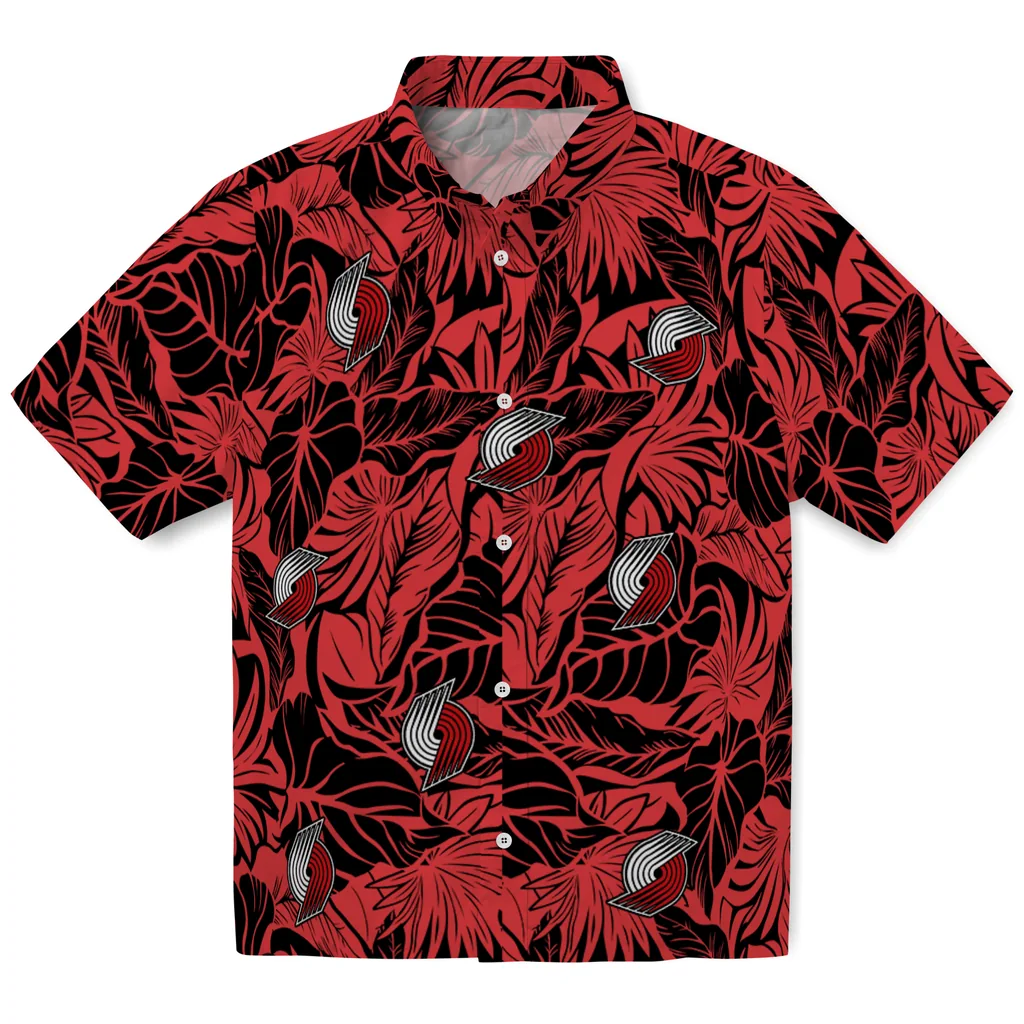 Portland Trail Blazers Hawaiian Shirt - Monstera Layer portland trail blazers monstera layer red hawaiian shirts best selling