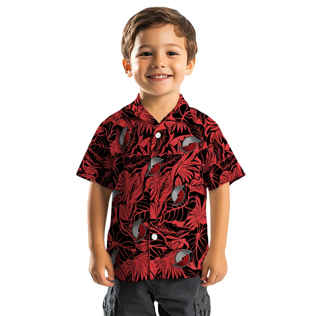 Portland Trail Blazers Hawaiian Shirt - Monstera Layer portland trail blazers monstera layer red hawaiian shirts top rated