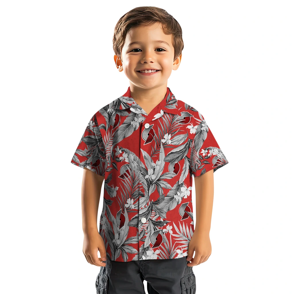 Portland Trail Blazers Hawaiian Shirt - Palm Leaves portland trail blazers palm leaves red hawaiian shirts top rated