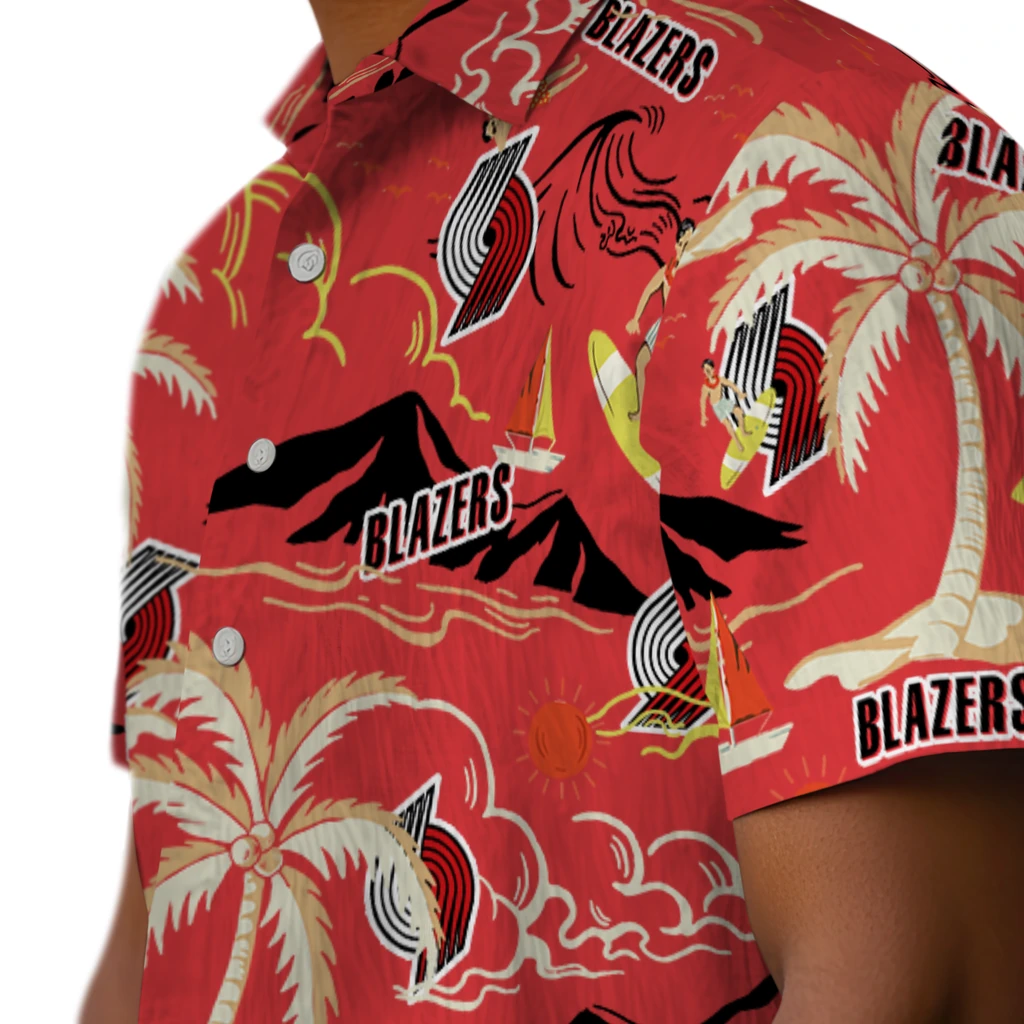 Portland Trail Blazers Hawaiian Shirt - Palm Tree Island portland trail blazers palm tree island red hawaiian shirts trendy