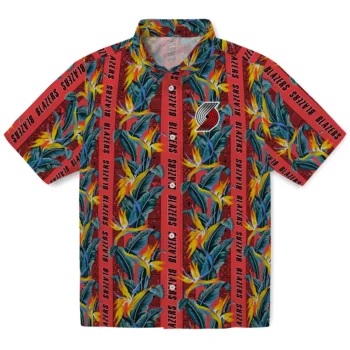 portland trail blazers paradise vines red hawaiian shirts best selling