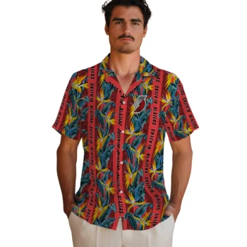 portland trail blazers paradise vines red hawaiian shirts fashion forward