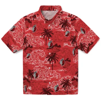 portland trail blazers wave palm red hawaiian shirts best selling