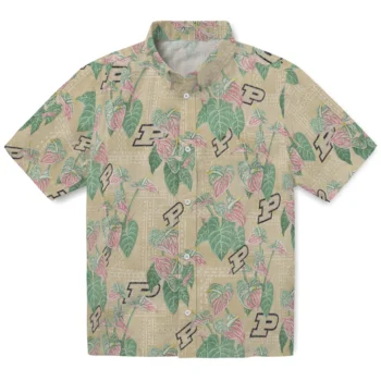 purdue boilermakers anthurium overlay gold hawaiian shirts best selling