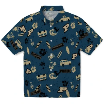 purdue boilermakers beach vibe navy hawaiian shirts best selling