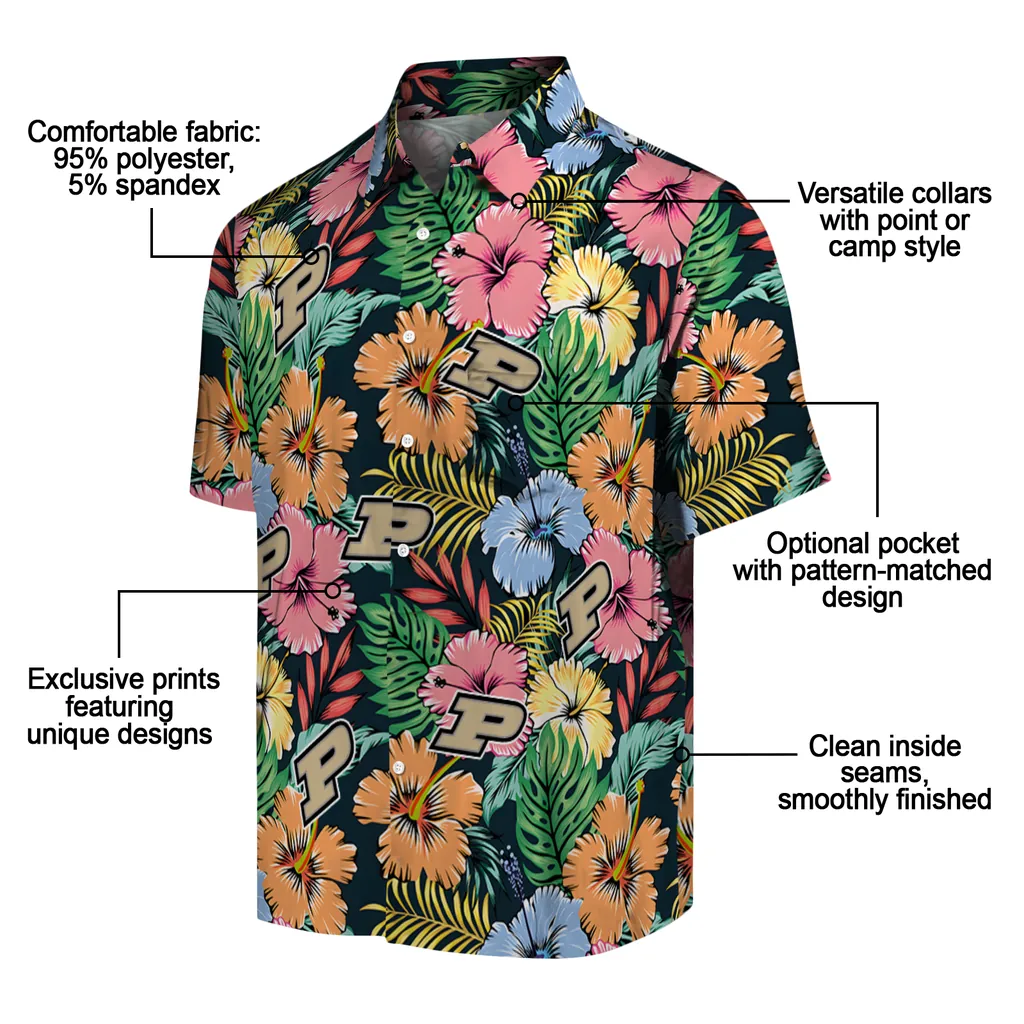 Purdue Boilermakers Hawaiian Shirt - Brilliant Hibiscus Garden purdue boilermakers brilliant hibiscus garden hawaiian shirts new arrival