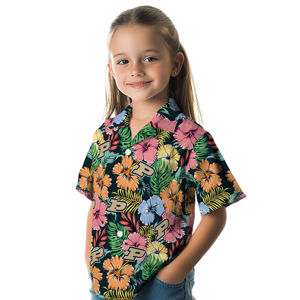 Purdue Boilermakers Hawaiian Shirt - Brilliant Hibiscus Garden purdue boilermakers brilliant hibiscus garden hawaiian shirts premium grade